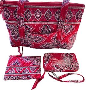 Vera Bradley Frankly Scarlet Red Tote Bag Set